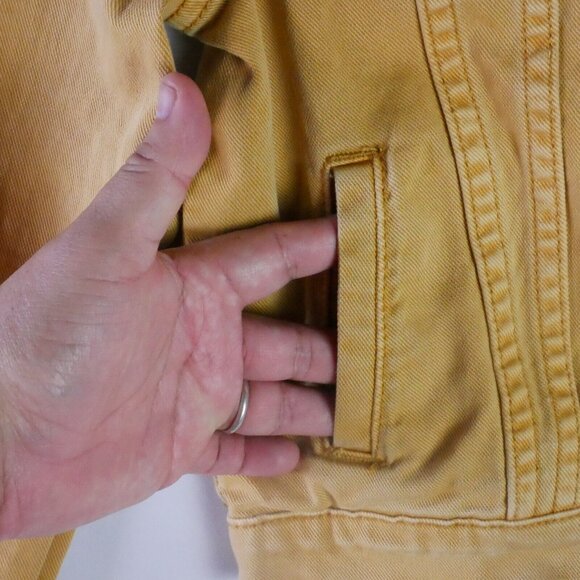 Kidpik Girls Size Small 7/8 Yellow Mustard Jacket Metal Button Up - Picture 4 of 11